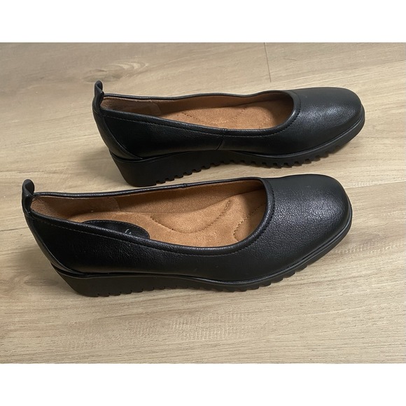 Eurosoft‎ Darcie Slip On Casual Wedge Black Loafer Shoes Women's Size 8 - Picture 2 of 9